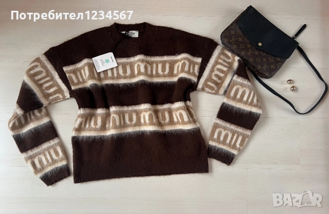 НОВ с етикет Miu miu дамски мек пуловер , снимка 7 - Блузи с дълъг ръкав и пуловери - 52545295