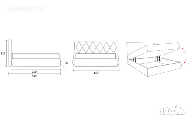 Тапицирано легло Зара бяло.С Отстъпка -10% до края на месеца!, снимка 4 - Спални и легла - 49940816