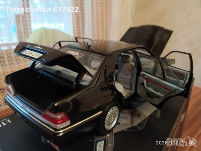 1:18 Метален модел на Mercedes Benz S 600 /1997/ W140 , Norev, снимка 12 - Колекции - 53023062
