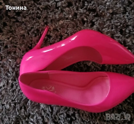 Бонбонени дамски , лачени обувки , снимка 5 - Дамски обувки на ток - 51369495