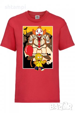 Детска тениска The Simpsons Krusty The Clown Pennywise 01,Halloween,Хелоуин,Празник,Забавление,, снимка 4 - Детски тениски и потници - 38158348
