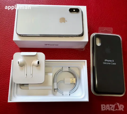 Apple iPhone X 256GB Silver Айфон 10 бял Бг меню 100% батерия