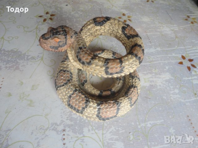 Страхотна скулптура фигура на змия фигура маркирана, снимка 8 - Статуетки - 40391032