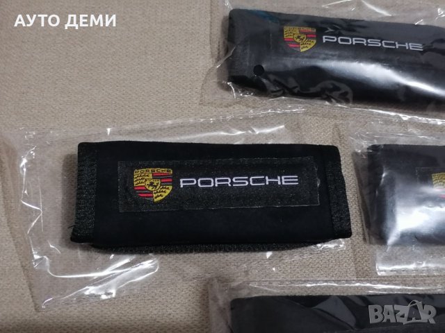 Черни калъфи за дръжки на таван с емблеми на Порше  Porsche кола автомобил джип, снимка 3 - Аксесоари и консумативи - 35562197