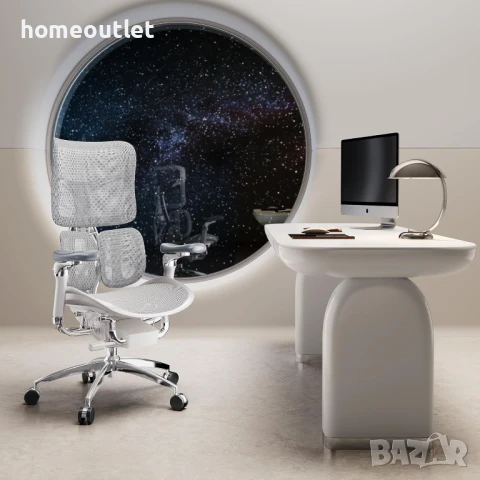 ПРОМОЦИЯ Ергономичен офис стол с футуристичен дизайн SIHOO S300-M102, снимка 2 - Столове - 50699898