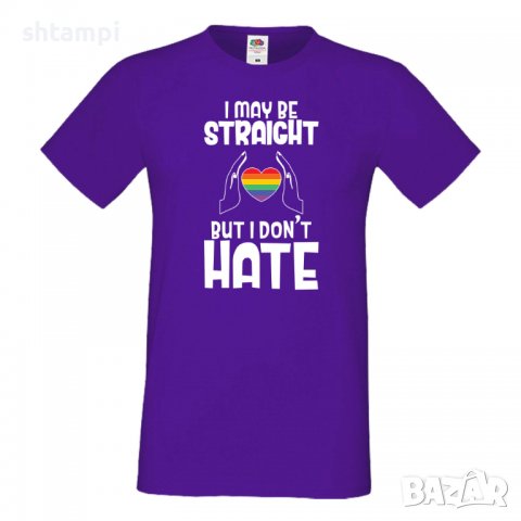 Мъжка тениска I May Be Straight But I Don't Hate Прайд,Празник.Повод,Изненада, снимка 13 - Тениски - 37102693