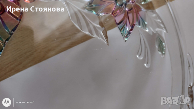 Кристален поднос за торта Holiday Bloom by Mikasa Poinsettia, снимка 14 - Чинии - 44872982