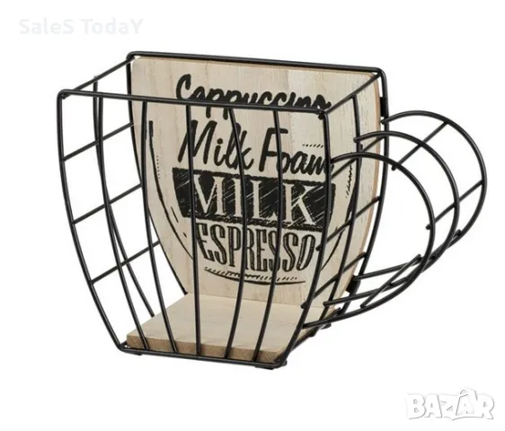 Поставка за капсули, модел чашка за капсула за кафе, Черна, метална, снимка 4 - Декорация за дома - 47977430