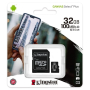 Micro Sd Hc Kingston 32gb клас 10 с адаптер Canvas Select Plus microSD Card, снимка 1 - Друга електроника - 44921463