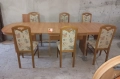 Комплект масивна разтегателна маса с 6 стола, снимка 2