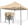 Луксозна градинска шатра KraftWorld 3×6 м – премиум бежово платнище, сгъваема конструкция, снимка 12
