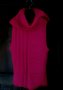 Дамско цикламено плетено поло без ръкави, снимка 1 - Блузи с дълъг ръкав и пуловери - 34768215