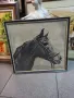 Рамкирана картина рисунка глава на кон 1989, снимка 4