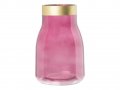 Стъклена розова ваза , снимка 1 - Вази - 38689188
