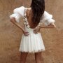 Изумителна рокля с перли и 3д цветя , снимка 2