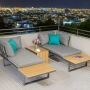 Градински комплект KANZA - модулен ъглов диван от алуминий с удобни възглавници и маса, снимка 1