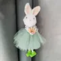 5698 Висяща великденска украса Зайче с цвете, 17 см, снимка 5