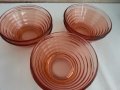 Ретро стъклени купички цветно розово стъкло 53г, снимка 9