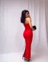 Стилна дамска червена рокля , снимка 2