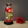 Роза в стъклен купол с LED светлини – подарък за Свети Валентин, снимка 1