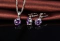 Сребърна висулка и обици - сапфир, рубин, аметист , снимка 5
