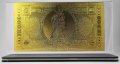 Златна банкнота 10 000 Италиански лири в прозрачна стойка - Реплика, снимка 1 - Нумизматика и бонистика - 27080026