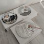Комплект за кръщене - чиния, купичка и дървена лъжица стъклени 3 модела, снимка 5