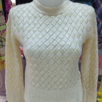 Дамски пуловер с кашмир-ръчно плетиво, снимка 1 - Блузи с дълъг ръкав и пуловери - 43819572