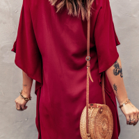 Дамска блуза тип кимоно в цвят бордо, снимка 7 - Туники - 44862498