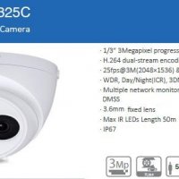 Dahua DH-IPC-HDW1325C 3.6мм 3 Мегапикселова Метална Водоустойчива IP Камера 50 Метра Нощно Виждане, снимка 1 - IP камери - 26899262
