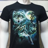 Нова мъжка тениска с дигитален печат Вълци, пълнолуние, Серия вълци, снимка 9 - Тениски - 29040473