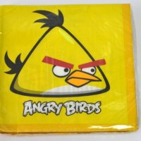 Angry Birds енгри бърдс жълти 8 бр парти салфетки за рожден ден, снимка 1 - Аксесоари за кухня - 34630349