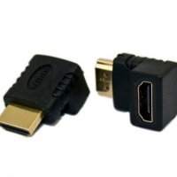 Преходник съединител HDMI ъглов Digital One SP01019 90° Ъглов адаптер HDMI F - HDMI M, снимка 1 - Кабели и адаптери - 38404355