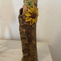 Керамична ваза със слънчоглед  , снимка 3 - Други стоки за дома - 44854440