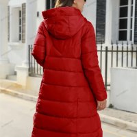 Зимно дамско яке със средна дължина и изчистен дизайн, 2цвята - 023, снимка 5 - Якета - 43010694