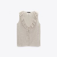 Zara-Нова плисирана блуза с волани, снимка 6 - Тениски - 37979468