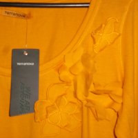 Дамски елегантен блузон " Terranova " в тъмножълт цвят,100% памук, снимка 6 - Блузи с дълъг ръкав и пуловери - 27492368