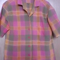 Дамска риза каре,с къс ръкав , снимка 1 - Ризи - 28417113