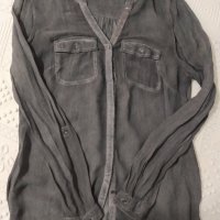 Спортно елегантна блуза Street One, № 44 (XL) – сиво, избелял тип дънков ефект, снимка 2 - Ризи - 32274110
