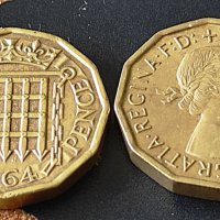 Mонети  Великобритания  Кралица Елизабет II 1954 - 1967 година, снимка 8 - Нумизматика и бонистика - 43896479