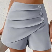 Модерни дамски къси панталони с копчета, 7цвята , снимка 4 - Къси панталони и бермуди - 44882094