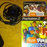 PS2 Конзола+3 джойстика,+ камера с 2 игри за нея ,+  мултитап,+меморикарти, снимка 6 - Други - 40308348