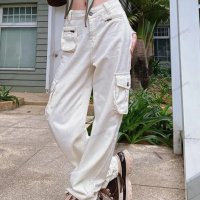 Дамски сладки скаутски карго панталони с висока талия, 2цвята - 023, снимка 3 - Панталони - 40804400