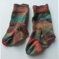 раирани шарени плетени чорапи ходило 14, конч 15, снимка 1 - Чорапи - 39306755