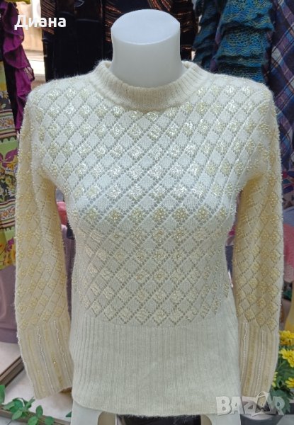 Дамски пуловер с кашмир-ръчно плетиво, снимка 1