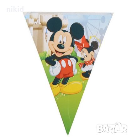 Мики и Мини Маус Парти Гирлянд Знаменца Флаг Банер, снимка 1