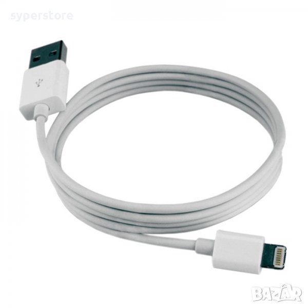 Кабел за iPhone/iPad, USB2.0, дължина 1m, бял, SS300117, снимка 1