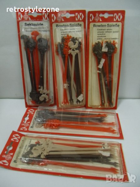 № 6266 стари коктейлни вилички - Fackelmann   -  5 комплекта   / цената е за всички 5 комплекта /  -, снимка 1