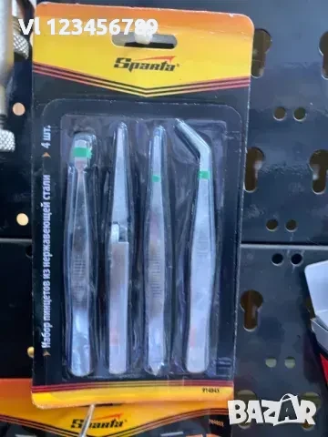 К-т пинсети, неръждаема стомана, 4 бр., SPARTA, снимка 1