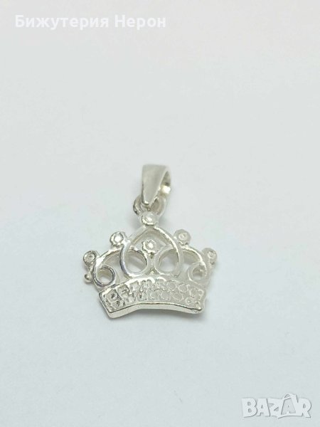 Сребърна висулка корона, снимка 1